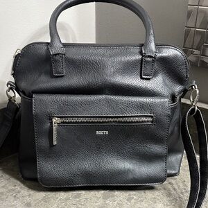 Roots Black Leather Purse
